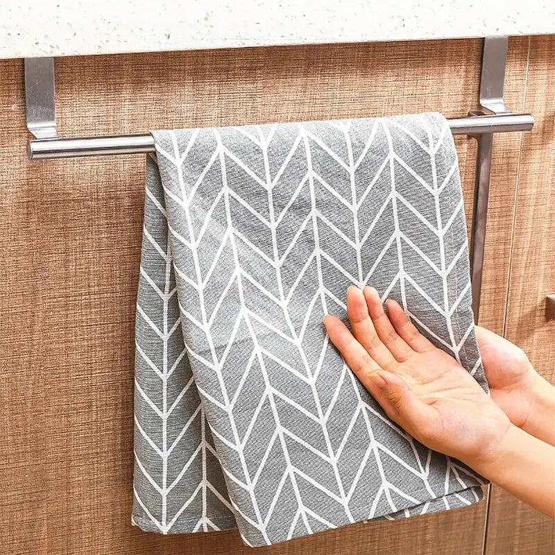 Stainless Steel Towel Bar for Cabinet Doors - Versatile 1 or 2 Piece Towel Rack for Bathroom and Kitchen Applications