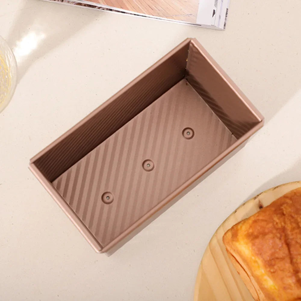 Aluminized Steel Rectangular Bread Mold with Lid - Non-Stick Baking Tray for Bread and Cakes