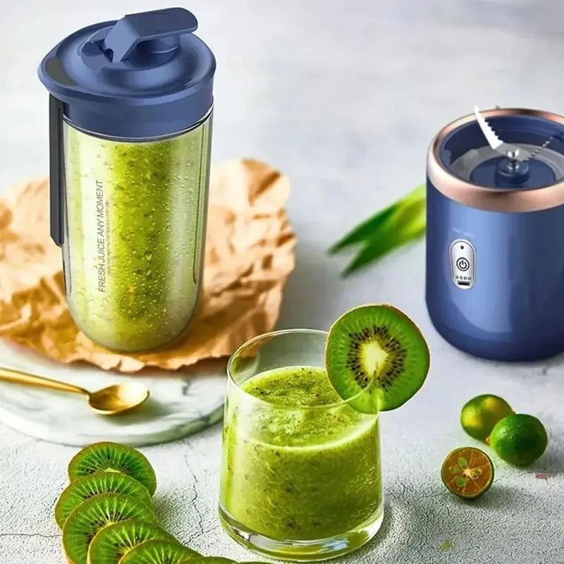 Portable USB Rechargeable Juicer Cup with 6-Blade Blender for Smoothies and Fruit Juicing - Essential Kitchen Appliance