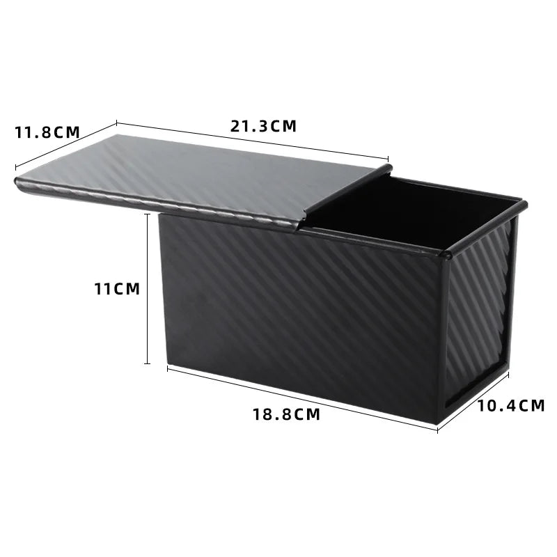 Aluminized Steel Rectangular Bread Mold with Lid - Non-Stick Baking Tray for Bread and Cakes