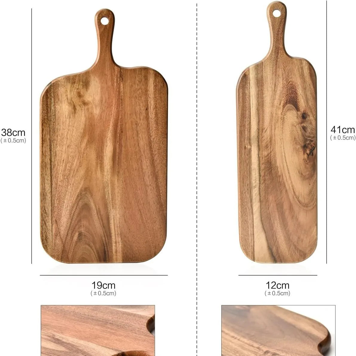 Premium Wooden Cutting Board with Handle - Multi-Functional Kitchen Serving Board for Cheese, Charcuterie, Bread, and Fruit