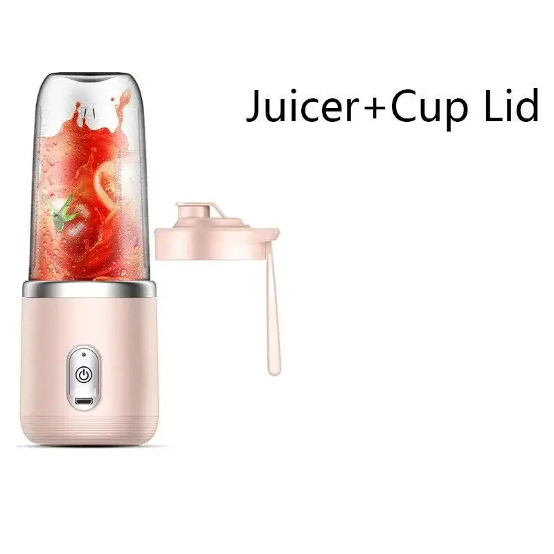Portable USB Rechargeable Juicer Cup with 6-Blade Blender for Smoothies and Fruit Juicing - Essential Kitchen Appliance