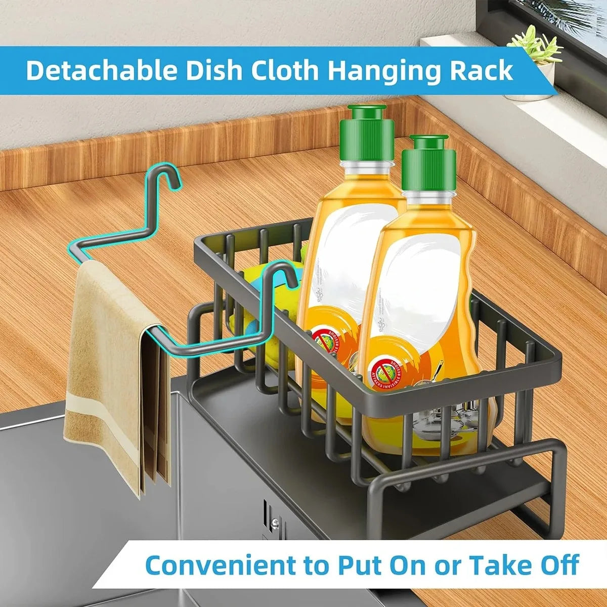 Ultimate Kitchen Sink Drain Rack & Organizer for Sponges, Soap, and Dishcloths