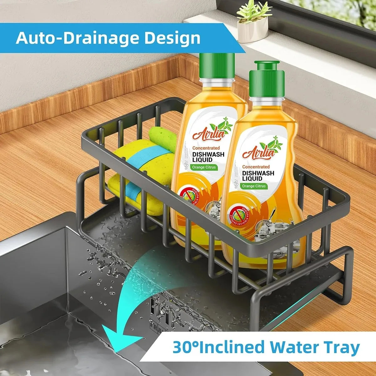 Ultimate Kitchen Sink Drain Rack & Organizer for Sponges, Soap, and Dishcloths