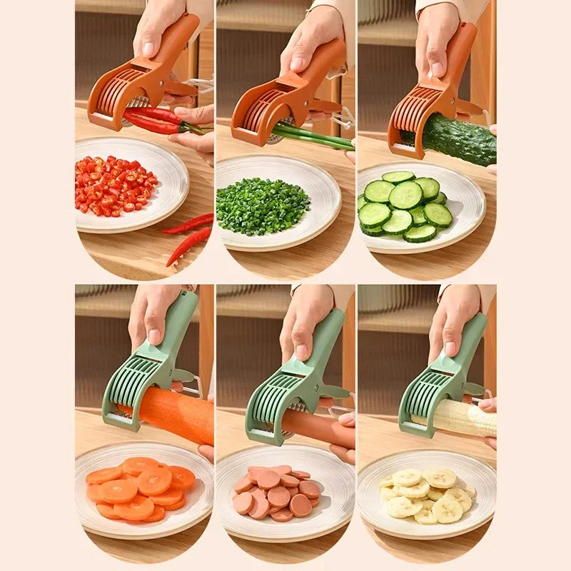 Stainless Steel Multi-Functional Vegetable and Fruit Slicer for Salad Preparation