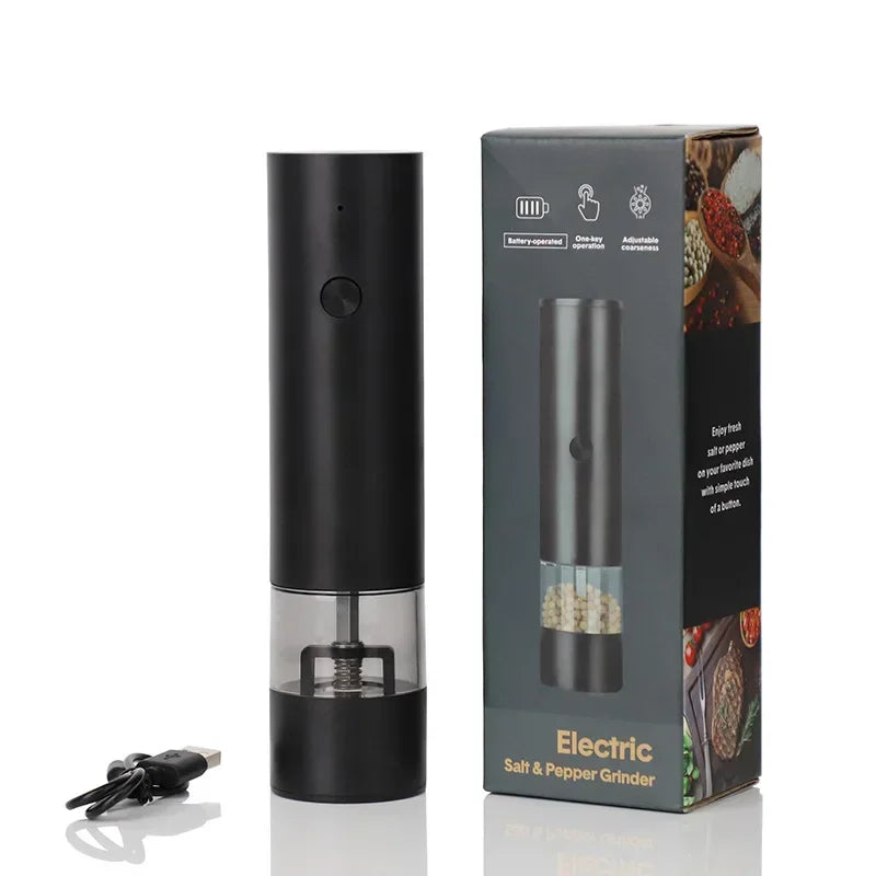 USB Rechargeable Electric Salt and Pepper Grinder with Adjustable Coarseness and High Capacity for Culinary Applications