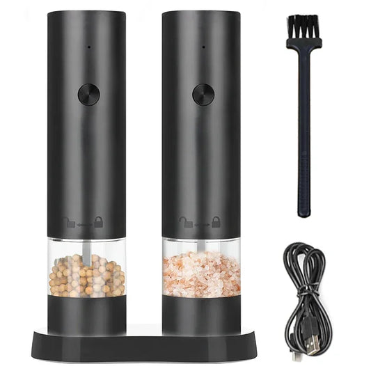 USB Rechargeable Electric Salt and Pepper Grinder with Adjustable Coarseness and High Capacity for Culinary Applications