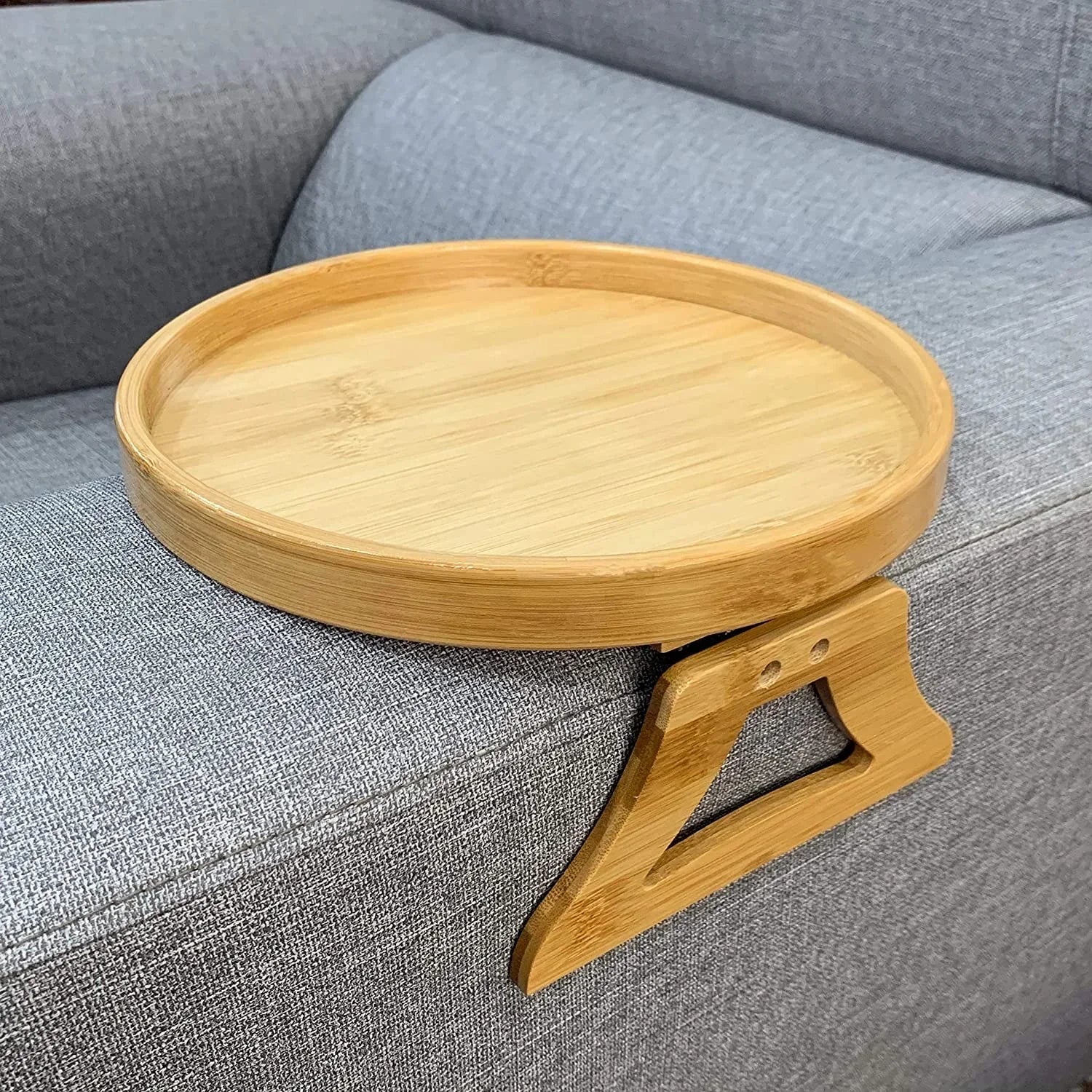 Sofa Arm Tray and Clip Table - Portable Armrest Organizer for Snacks, Drinks, and Remote Control