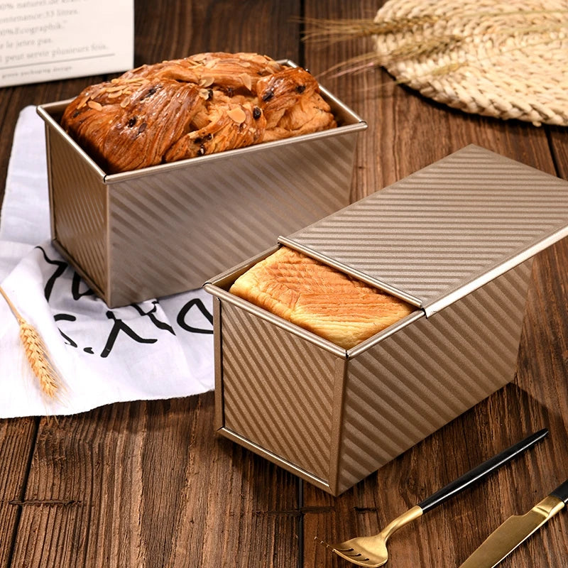 Aluminized Steel Rectangular Bread Mold with Lid - Non-Stick Baking Tray for Bread and Cakes