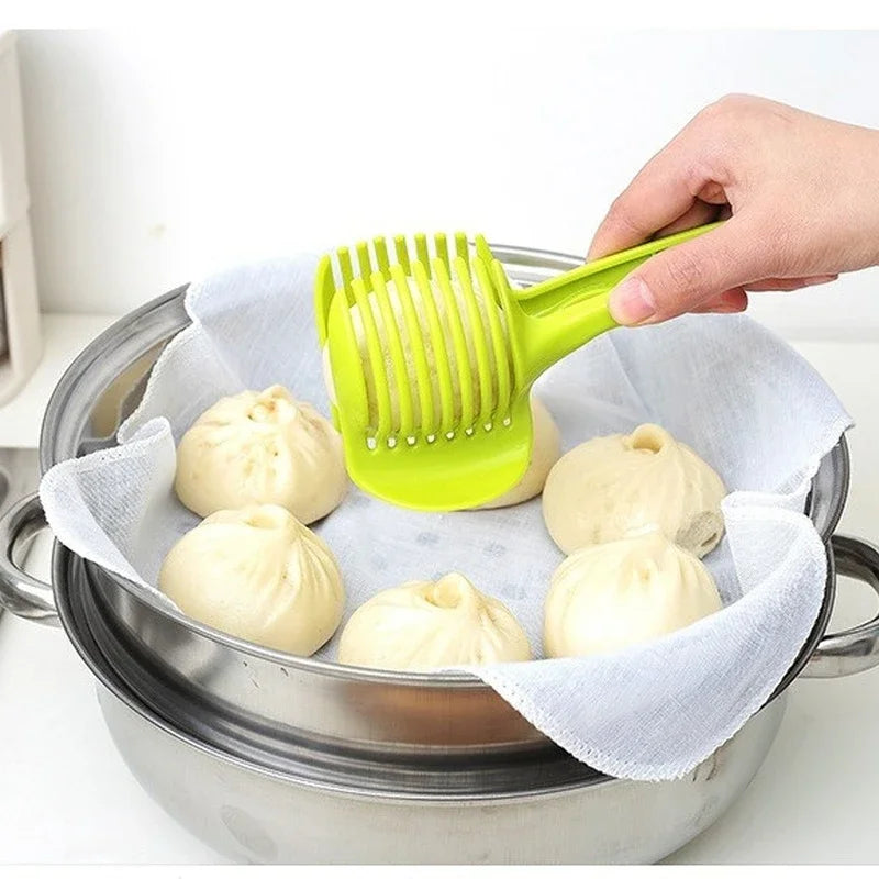 Tomato and Fruit Slicer with Stand - Efficient Kitchen Utensil for Slicing Tomatoes and Lemons