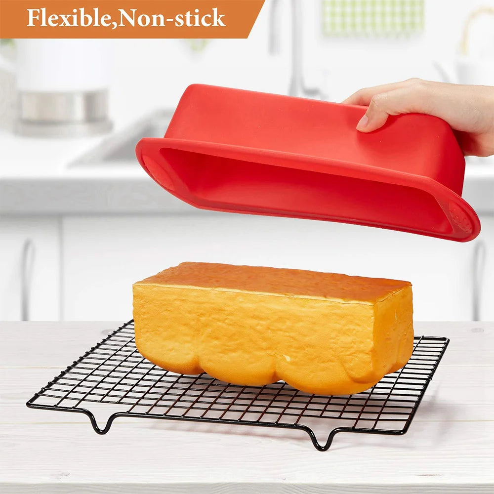 Silicone Baking Loaf Pans for Bread, Cakes, Meatloaf, and Quiche - Non-Stick Molds
