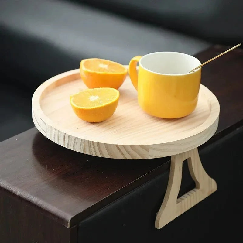 Sofa Arm Tray and Clip Table - Portable Armrest Organizer for Snacks, Drinks, and Remote Control