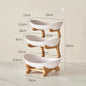 2/3 Tier Fruit Display Stand - Contemporary Plastic Snack Dish, Dried Fruit Basket, Candy Dish, Cake Stand, and Salad Bowl