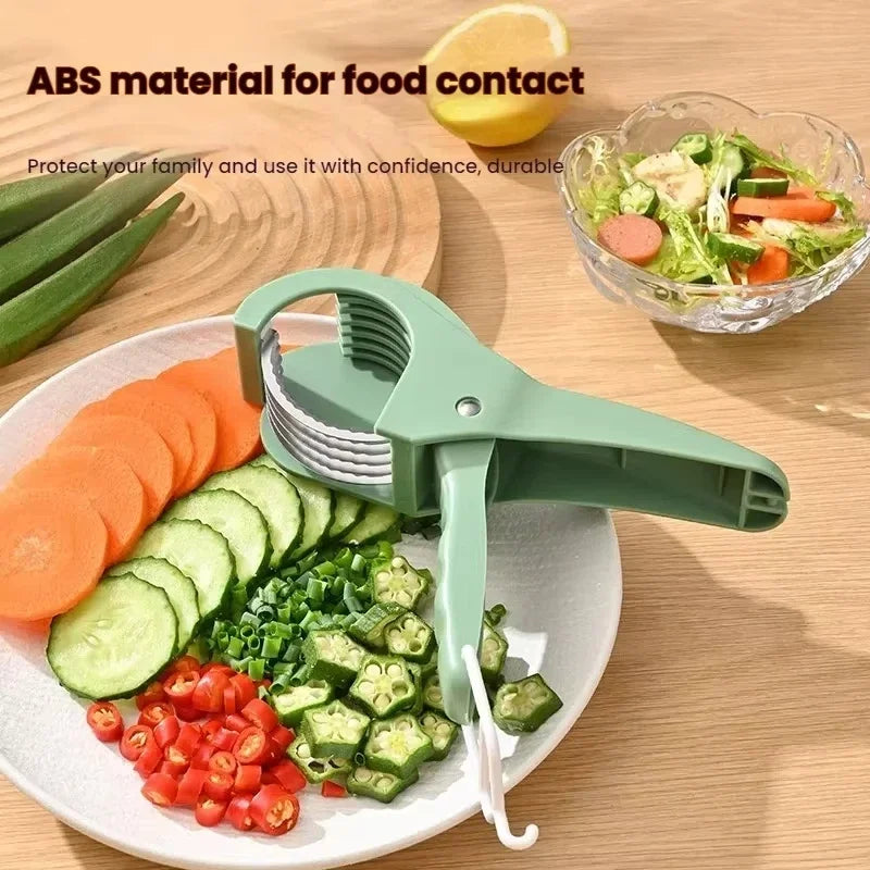 Stainless Steel Multi-Functional Vegetable and Fruit Slicer for Salad Preparation